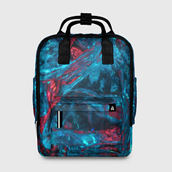 Рюкзак женский Неоновые куски льда - Голубой и красный, цвет: 3D-принт