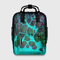 Рюкзак женский Неоновый песок и камни - Голубой, цвет: 3D-принт