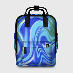 Рюкзак женский Тай-дай с синим, зелёным и белым цветом, цвет: 3D-принт
