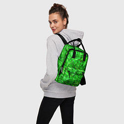 Рюкзак женский Зелёные листья - текстура, цвет: 3D-принт — фото 2