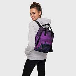 Рюкзак женский Ночное сияние в тёмном лесу - Фиолетовый, цвет: 3D-принт — фото 2