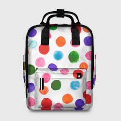 Рюкзак женский Веселые акварельные кружочки, цвет: 3D-принт