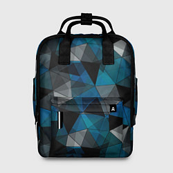 Рюкзак женский Сине-черный геометрический, цвет: 3D-принт