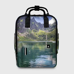 Рюкзак женский Прозрачное горное озеро, цвет: 3D-принт