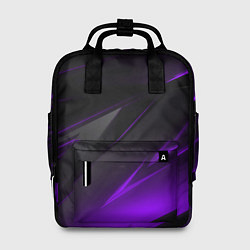 Рюкзак женский Черно-фиолетовая геометрическая абстракция, цвет: 3D-принт