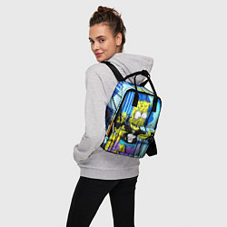 Рюкзак женский Барт Симпсон на фоне стены с граффити - стилизация, цвет: 3D-принт — фото 2