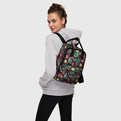 Рюкзак женский Цветочный акварельный паттерн, цвет: 3D-принт — фото 2