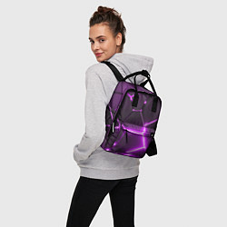 Рюкзак женский Фиолетовые неоновые геометрические плиты, цвет: 3D-принт — фото 2