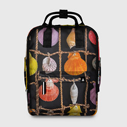 Рюкзак женский Панно из ракушек и верёвок, цвет: 3D-принт