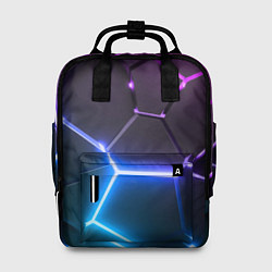 Рюкзак женский Фиолетовый градиент - неоновые геометрические плит, цвет: 3D-принт