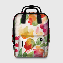 Рюкзак женский Романтичные акварельные цветы, цвет: 3D-принт