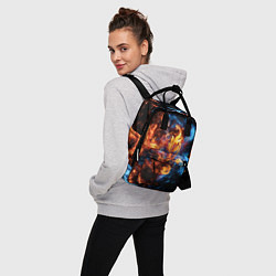 Рюкзак женский Огонь и вода - Огненный цветок, цвет: 3D-принт — фото 2