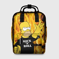 Рюкзак женский Homer Simpson - Rock n Roll!, цвет: 3D-принт