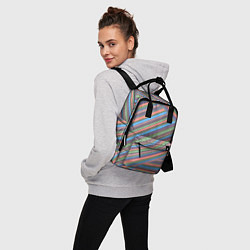 Рюкзак женский Яркие, хаотично расположенные полосы, цвет: 3D-принт — фото 2