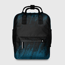 Рюкзак женский Синие штрихи на черном, цвет: 3D-принт
