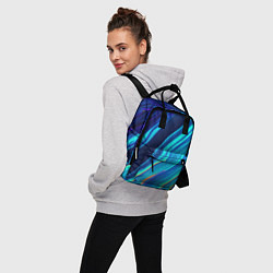 Рюкзак женский Голографические волны, тёмная абстракция, цвет: 3D-принт — фото 2