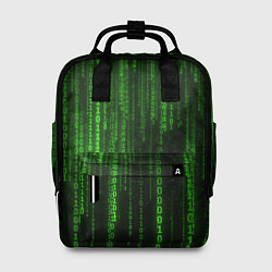 Рюкзак женский Двоичный код зеленый, цвет: 3D-принт
