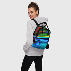 Рюкзак женский Абстрактные неоновые полосы, цвет: 3D-принт — фото 2