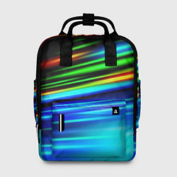 Рюкзак женский Абстрактные неоновые полосы, цвет: 3D-принт