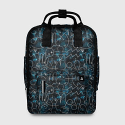 Женский рюкзак Знаки зодиака и звезды на сине- черном фоне