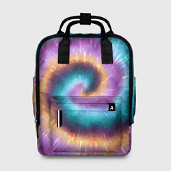 Рюкзак женский Сине-фиолетовый тай дай, цвет: 3D-принт