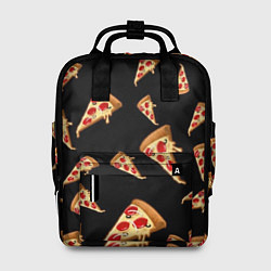 Женский рюкзак Куски пиццы на черном фоне