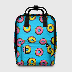 Рюкзак женский Желтые и розовые пончики, цвет: 3D-принт