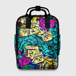Рюкзак женский Психоделические манулы, цвет: 3D-принт
