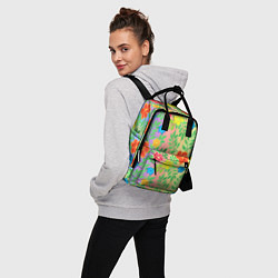 Рюкзак женский Яркий цветочный узор на радужном фоне, цвет: 3D-принт — фото 2
