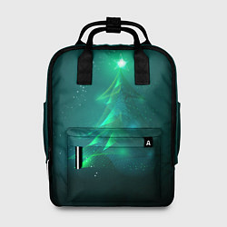 Рюкзак женский Новогодняя неоновая кибер-елочка, цвет: 3D-принт