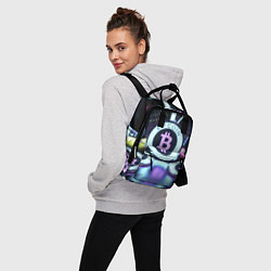 Рюкзак женский Неоновый светящийся биткоин, цвет: 3D-принт — фото 2