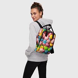 Рюкзак женский Много ярких конфет, цвет: 3D-принт — фото 2