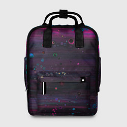 Рюкзак женский Фиолетовые абстрактные волны и камни, цвет: 3D-принт