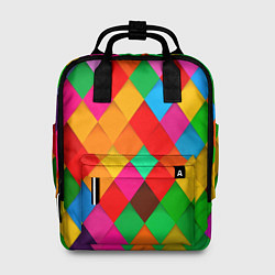 Рюкзак женский Цветные лоскуты - пэчворк, цвет: 3D-принт