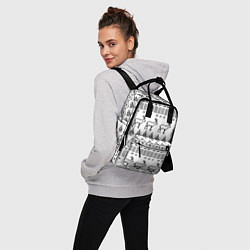 Рюкзак женский Черно-белый узор с оленями, цвет: 3D-принт — фото 2