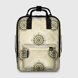 Рюкзак женский Винтажный компас, цвет: 3D-принт