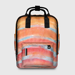 Рюкзак женский Оранжевые полосы акварель, цвет: 3D-принт