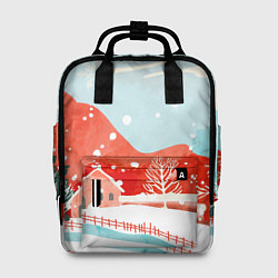 Рюкзак женский Зимние новогодние горы, цвет: 3D-принт