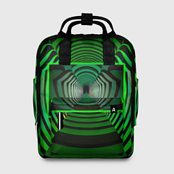 Рюкзак женский Зелёный туннель - оптическая иллюзия, цвет: 3D-принт