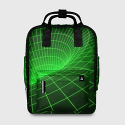 Рюкзак женский Зелёная неоновая чёрная дыра, цвет: 3D-принт