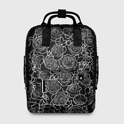 Рюкзак женский Чайная роза: Черно белыи принт, цвет: 3D-принт