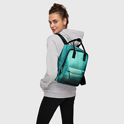 Рюкзак женский Сине-зелёный туман и мазки красок, цвет: 3D-принт — фото 2
