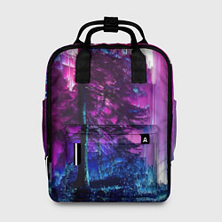 Рюкзак женский Сиреневый лес - глитч, цвет: 3D-принт