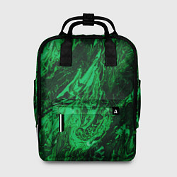 Рюкзак женский Зелёные краски во тьме, цвет: 3D-принт