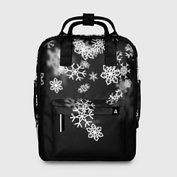 Рюкзак женский Белые снежинки, цвет: 3D-принт