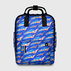 Рюкзак женский Плывущие девушки на синем, цвет: 3D-принт
