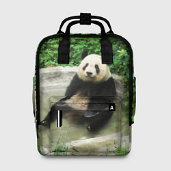 Рюкзак женский Панда отдыхает в ванной, цвет: 3D-принт