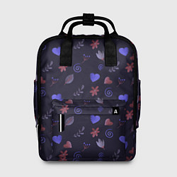 Женский рюкзак Паттерн с сердечками и цветами