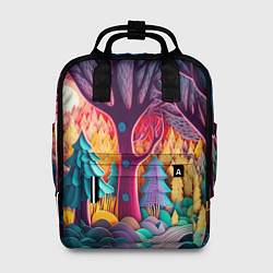 Рюкзак женский Сказочный лес на закате солнца, цвет: 3D-принт