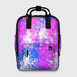 Женский рюкзак Разбрызганная фиолетовая краска - светлый фон